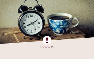Picture of a clock and a cup of tea